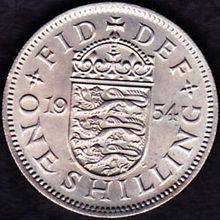1954 Great Britain 1 Shilling Coin English