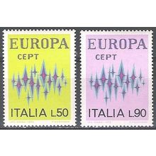 Italia 1972 Michel 1364 - 1365 Neuf ** Cote (2006) 1.00 Euro Europa CEPT Etoiles