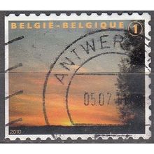 Belgique 2010 Michel 4030BDL O Cote (2010) 1.60 € Timbre de deuil Cachet rond