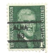 PRECANCEL -T&T ALMA, NEB 841 ON 1c JEFFERSON