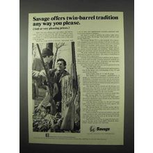 1975 Savage Shotguns Ad - Twin-Barrel Tradition