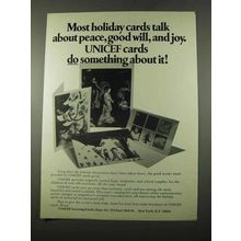 1975 UNICEF Greeting Cards Ad - Peace, Good Will, Joy