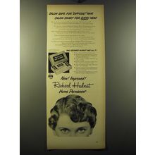 1949 Richard Hudnut Home Permanent Ad - Salon-safe for difficult hair