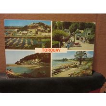 multiview, TORQUAY, DEVON used vintage postcard 1972 pm =