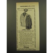 1959 Chipp Fashion Advertisement - Loden Coat