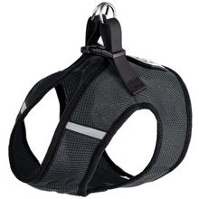 Boston Nylon Mesh Step-In Harness with removable patch Black 22"-25"