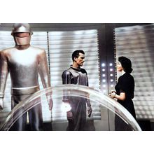 1951‘s THE DAY THE EARTH STOOD STILL Klaatu & Helen saucer talk color 6x8 scene