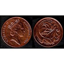 Australia Two Cent 1988 Used Coin Frilled neck-lizard 2c QE II