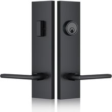 Matte-Black Front Door Handle - Modern Entry Door Lock Set with Deadbolt,Exterio