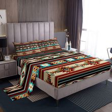 Western Bed Sheet Set Boho Aztec Bed Sheets Cowboy Cowgirl Southwestern Bedding