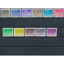 Crouwel Numeral: 11 Values - Netherlands 1976/91 - Used Hinged (B)