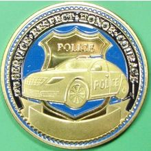 Police Officer Prayer. Challenge Coin. 1.50" Gold Tone. 78b.