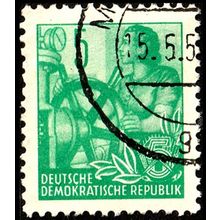 Germany 1953 DDR Five Year Plan 5Pfg Used. Stamp no K. Wolf