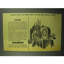 1942 Baldwin Locomotives Southwark Testing Equipment Ad