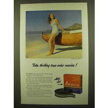 1948 Ansco Color Film Ad - Thrilling True-Color Movies