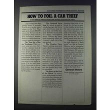 1980 General Motors Ad - How to Foil a Car Thief