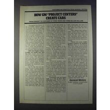 1980 General Motors Ad - Project Centers Create Cars