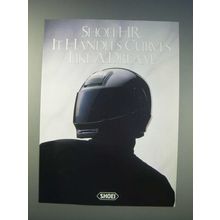 1989 Shoei HR Motorcycle Helmet Ad - Shoei HR. It handles curves like a dream