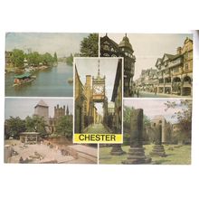 multiview, CHESTER CHESHIRE used postcard by J Arthur Dixon 1983 pm