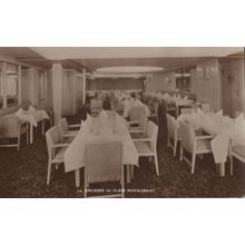 SS Orcades Ship 1st Class Restaurant Old Interior Postcard