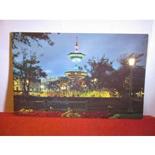 THE OLD STEINE FOUNTAIN, by night, BRIGHTON, SUSSEX unused postcard dated 1969 #