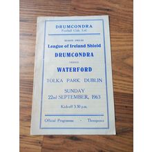 1963/64 Drumcondra vs Waterford, League of Ireland Shield 22/9/63 ** FREE P&P **