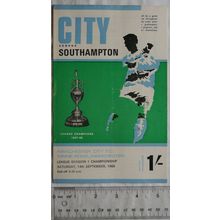1968 programme Manchester City v. Huddersfield Town, League Cup 2nd round replay