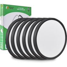 12 Inch LED Flush Mount Ceiling Light 6PK, 24W, 2520LM, 3000K/4000K/6000K CCT Se