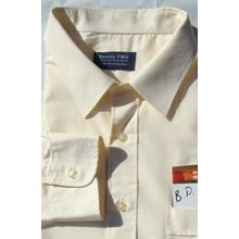 Men's Double Two 19"/48cm Solid lemon Button Cuffs Poly Cotton Dress Shirt.