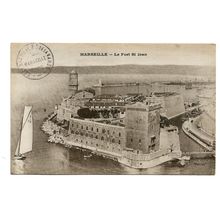 Postcard France Marseille Le Fort St Jean fort fortification guarding port