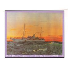 Telegraph Ship Pears Soap WW2 Post Office Advertising Art Poster Postcard