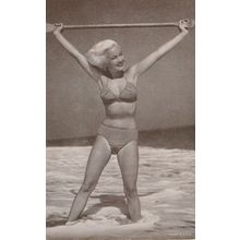 American Beach Beauty Lady Boat Oar Antique PB Model Postcard
