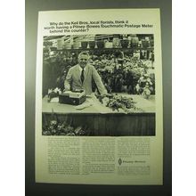 1969 Pitney-Bowes Touchmatic Postage Meter Machine Ad - Florists