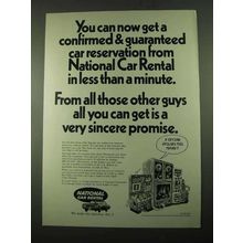 1969 National Car Rental Ad - Confirmed & Guaranteed