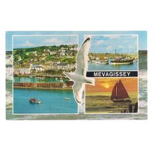 MEVAGISSEY, CORNWALL used postcard. multi-view 1988 postmark =