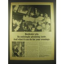 1965 Beefeater Gin Ad - Beefeater gin. Its enticingly gleaming taste.