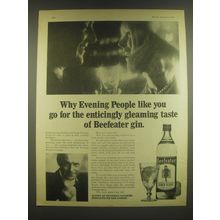1965 Beefeater Gin Ad - Why evening people like you go for