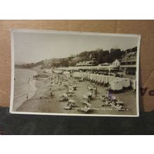 FROM THE PIER LOOKING WEST, SANDOWN, Isle of Wight used postcard RP 1945 pm /