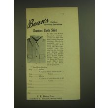 1974 L.L. Bean Chamois Cloth Shirt Ad - Bean's Outdoor sporting specialties