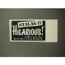 1952 Stalag 17 Play Ad - Stalag 17 Hilarious!