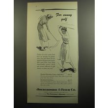 1952 Abercrombie & Fitch Ad - Checked Sleveless Cotton Golf Dress