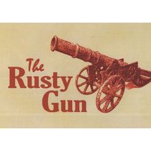 The Rusty Gun Military Sign Hitchen Restaurant Advertising Postcard