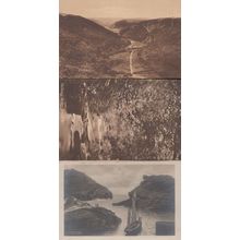 Vallency Valley Bocastle Antique Mint & Leaving Harbour Boat Sailing 3x Postcard