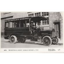 Brighton & Hove Sussex 1913 Bus Single Decker Driver Postcard