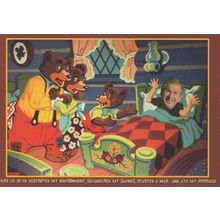 George Bush Goldilocks & The Three Bears Painting Comic Postcard