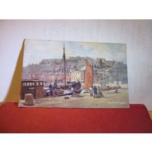 THE HARBOUR, BRIXHAM by W H Stockman used vintage postcard J Salmon 1931 pm =