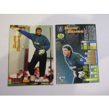 56. Dmitri Kharine - Chelsea - Merlin Ultimate P. L 1995/96 Football Card (ef1)