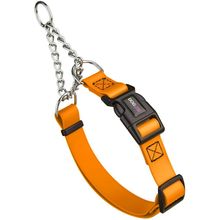 Dog Pet Martingale Collar with QR Buckle W 1" x L 14"-20" Tangerine Orange