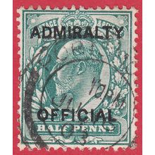 GB KEVII 1903 1/2d BLUE GREEN ADMIRAL OFFICIAL SGO101 GU