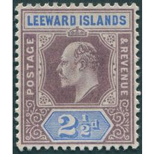 Leeward Islands 1902 2½d. dull purple & ultramarine SG23 unused